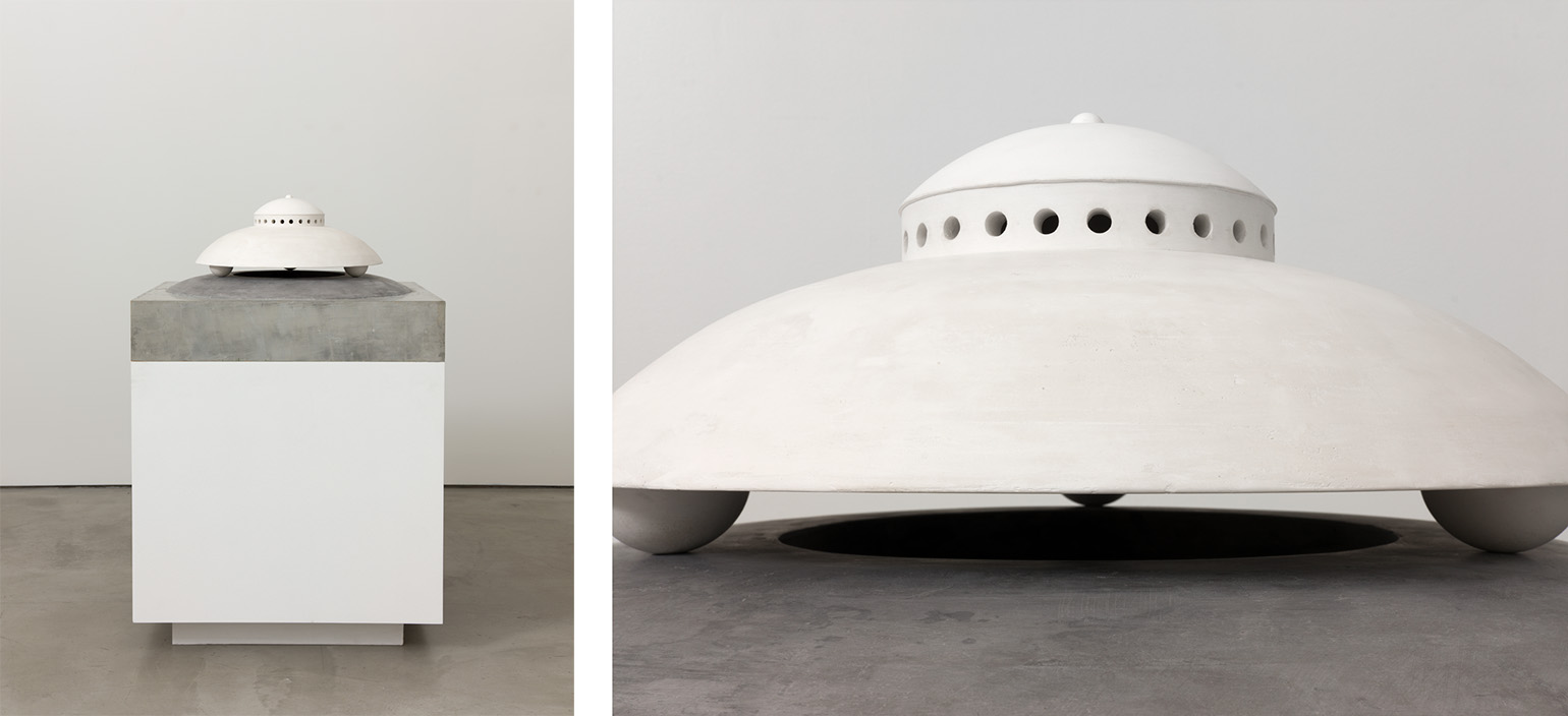 James Turrell, <em>Jump Start</em>, Cast plaster and wood, 50 x 34 x 34 in. UCI Institute and Museum of California Art, Gift from William Griffin