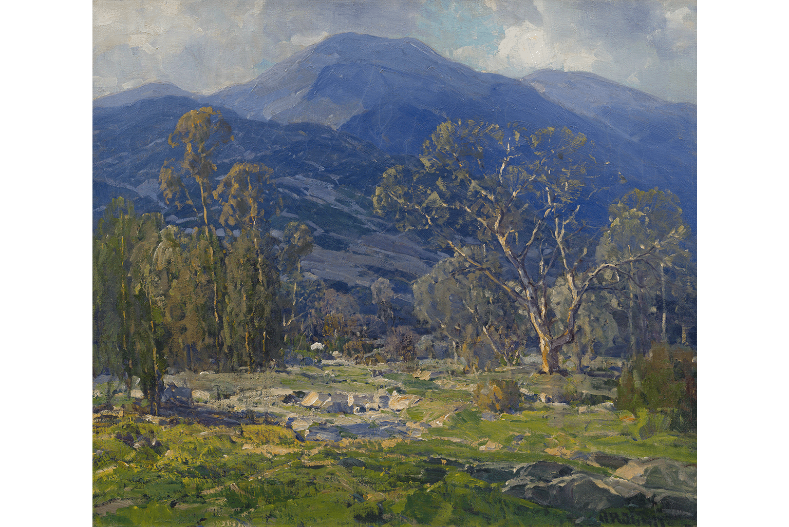 Hanson Duvall Puthuff, Transient Shadows, circa 1926, Oil on canvas, 26 x 30 in. The Buck Collection at UCI Jack and Shanaz Langson Institute and Museum of California Art