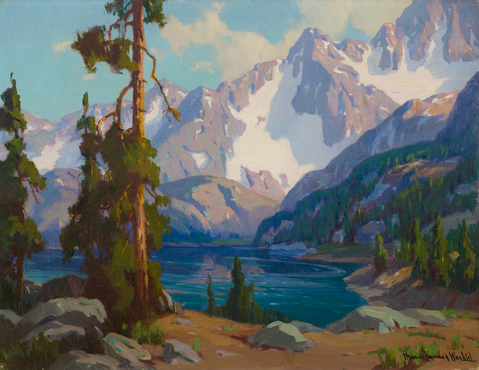 Marion Kavanagh Wachtel, <em>Long Lake, Sierra Nevada</em>, circa 1929, Oil on canvas, 20 x 26 in. UCI Jack and Shanaz Langson Institute and Museum of California Art, Gift of The Irvine Museum