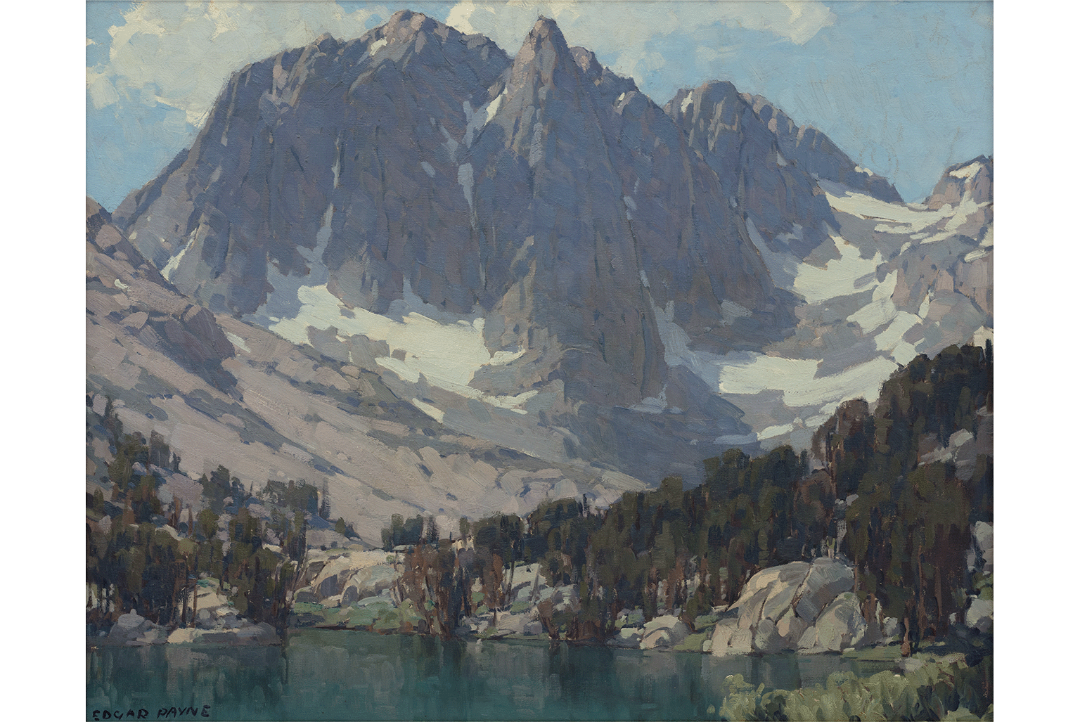 Edgar Payne, Temple Crag, circa 1920, Oil on canvas, 42 x 50 in. The Buck Collection at UCI Jack and Shanaz Langson Institute and Museum of California Art