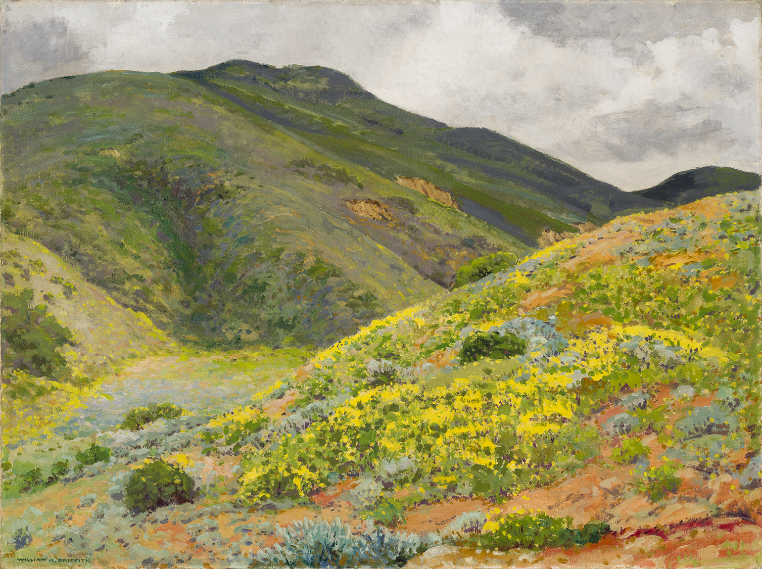 William Alexander Griffith, In Laguna Canyon, circa 1928, Oil on canvas, 30 x 40 in. UC Irvine Jack and Shanaz Langson Institute and Museum of California Art, Gift of The Irvine Museum.