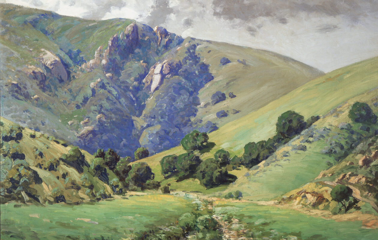 William Alexander Griffith In Laguna Canyon, 1928, Oil on canvas, 30 1/4 x 40 1/4 in. UC Irvine Jack and Shanaz Langson Institute and Museum of California Art. Gift of The Irvine Museum from prior gift of Josephine N. Milnor