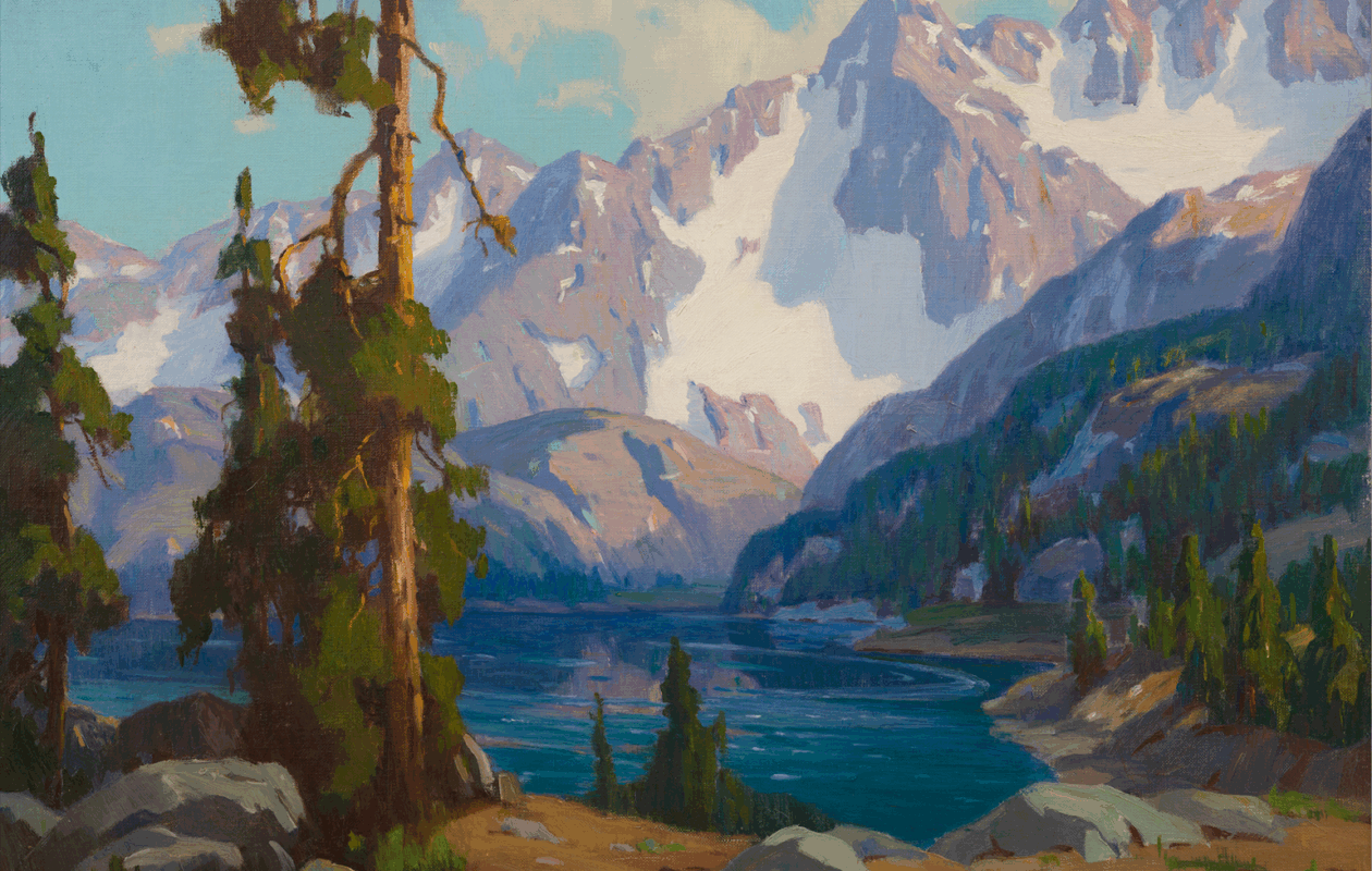 Marion Kavanagh Wachtel, Long Lake, Sierra Nevada, circa 1929, Oil on canvas, 20 1/8 x 26 in. UC Irvine Jack and Shanaz Langson Institute and Museum of California Art. Gift of The Irvine Museum
